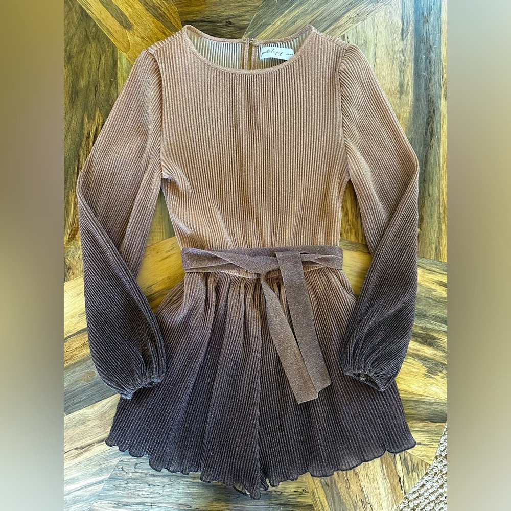 Petal and Pup Ombre Glittery Romper
